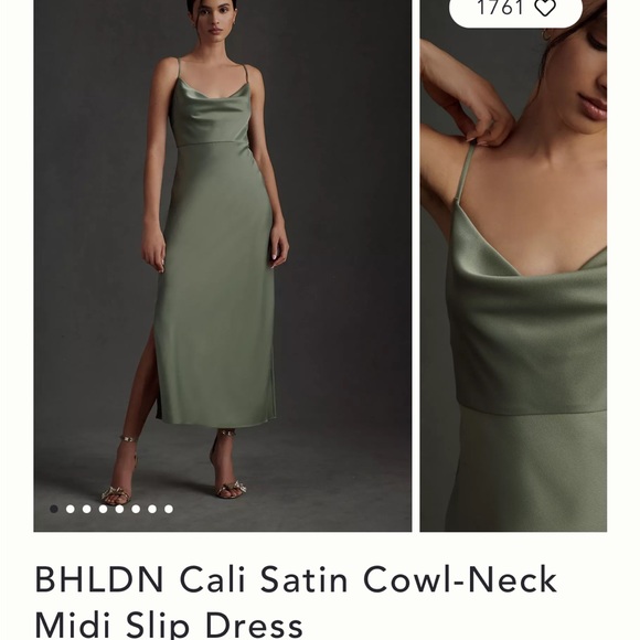 BHLDN Cali Satin Cowl-Neck Midi Slip Dress - Picture 10 of 10